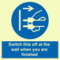 MV10457: Switch this off at the wall when you are finished