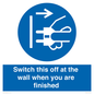 MV10457: Switch this off at the wall when you are finished