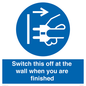 MV10457: Switch this off at the wall when you are finished