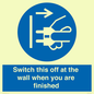 MV10457: Switch this off at the wall when you are finished