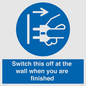 MV10457: Switch this off at the wall when you are finished