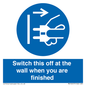 MV10457: Switch this off at the wall when you are finished