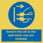 MV10457: Switch this off at the wall when you are finished
