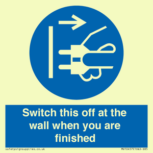 MV10457: Switch this off at the wall when you are finished