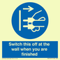 MV10457: Switch this off at the wall when you are finished