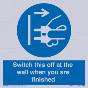 MV10457: Switch this off at the wall when you are finished