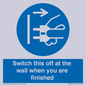 MV10457: Switch this off at the wall when you are finished