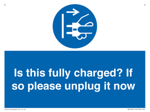 MV10461: Is this fully charged? If so please unplug it now