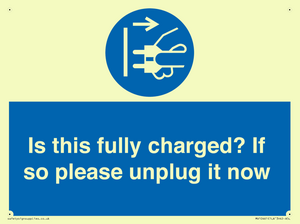 MV10461: Is this fully charged? If so please unplug it now