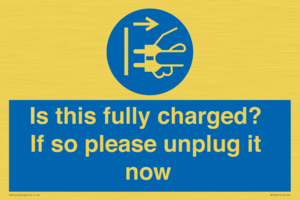 MV10461: Is this fully charged? If so please unplug it now