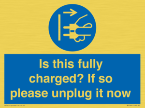 MV10461: Is this fully charged? If so please unplug it now
