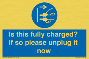 MV10461: Is this fully charged? If so please unplug it now