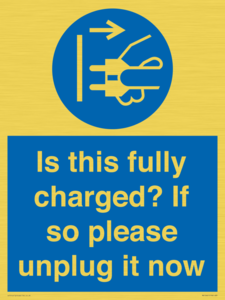 MV10461: Is this fully charged? If so please unplug it now