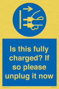 MV10461: Is this fully charged? If so please unplug it now