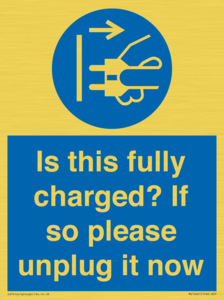 MV10461: Is this fully charged? If so please unplug it now