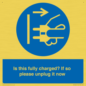 MV10461: Is this fully charged? If so please unplug it now