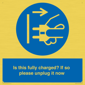 MV10461: Is this fully charged? If so please unplug it now