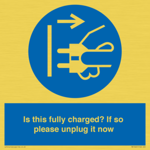 MV10461: Is this fully charged? If so please unplug it now
