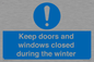 MV10468: Keep doors and windows closed during the winter