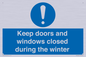 MV10468: Keep doors and windows closed during the winter