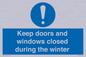 MV10468: Keep doors and windows closed during the winter