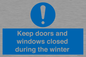 MV10468: Keep doors and windows closed during the winter