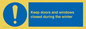 MV10468: Keep doors and windows closed during the winter