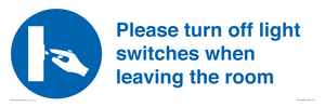 MV10484: Please turn off light switches when leaving the room