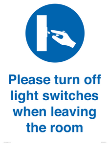 MV10484: Please turn off light switches when leaving the room