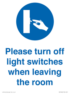 MV10484: Please turn off light switches when leaving the room
