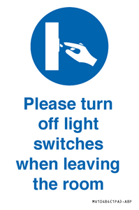 MV10484: Please turn off light switches when leaving the room
