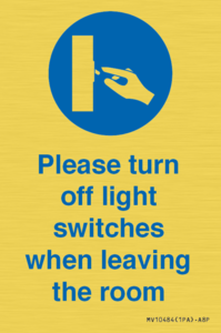 MV10484: Please turn off light switches when leaving the room