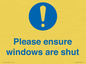 MV10488: Please ensure windows are shut