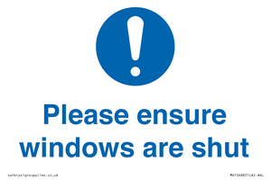 MV10488: Please ensure windows are shut