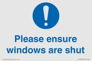 MV10488: Please ensure windows are shut