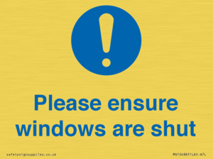 MV10488: Please ensure windows are shut