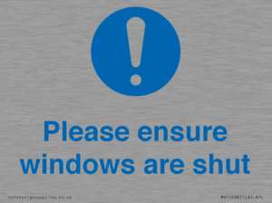 MV10488: Please ensure windows are shut