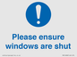 MV10488: Please ensure windows are shut