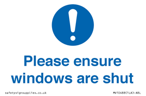 MV10488: Please ensure windows are shut
