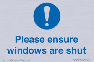 MV10488: Please ensure windows are shut