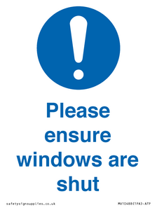 MV10488: Please ensure windows are shut