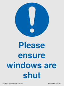 MV10488: Please ensure windows are shut