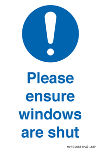 MV10488: Please ensure windows are shut