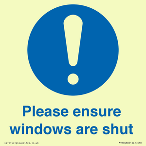 MV10488: Please ensure windows are shut