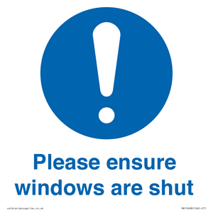 MV10488: Please ensure windows are shut