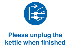 MV10496: Please unplug the kettle when finished
