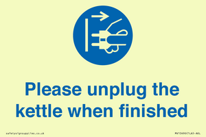 MV10496: Please unplug the kettle when finished