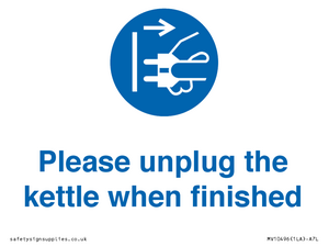 MV10496: Please unplug the kettle when finished