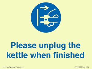 MV10496: Please unplug the kettle when finished