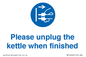 MV10496: Please unplug the kettle when finished